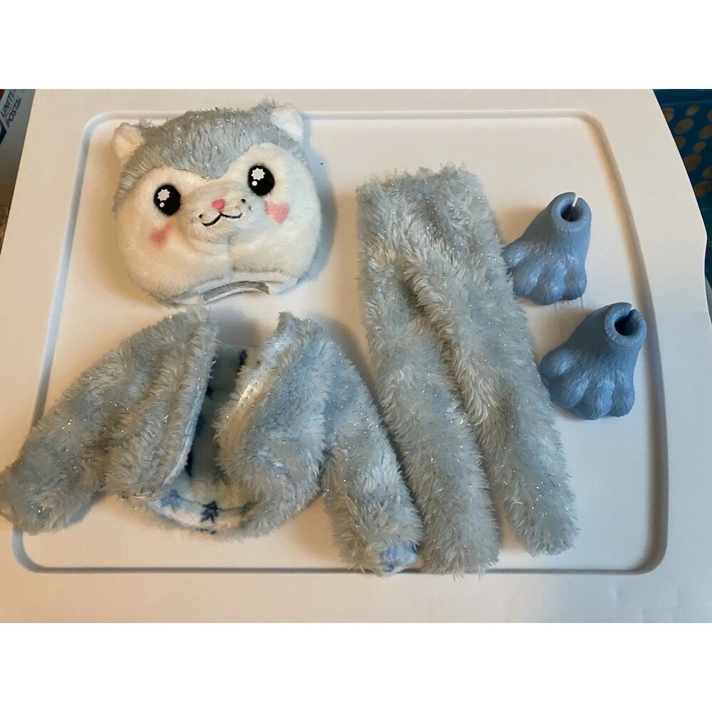 Barbie Cutie Reveal Doll Snowflake Sparkle Husky Outfit Costume Feet Shoes Head